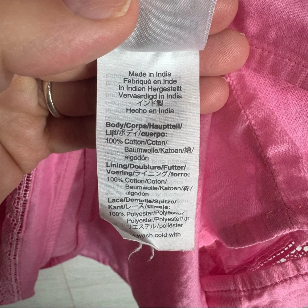 J. Crew Pink Blouse with Embroidered‎ Details eyelit flirty